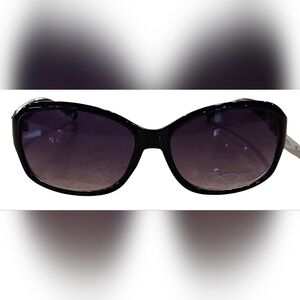 Oscar de la Renta Black Oversized Gradient Sunglasses, New W/ Soft Leather Case.